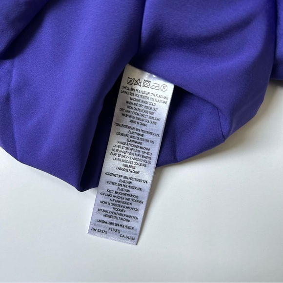 NWT French Connection Echo Crepe Cobalt Violet Midi Cocktail Dress, Size 12 - Picture 14 of 14